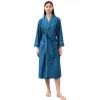 Blue and green pure cotton milk silk women's bathrobe and bathrobe skirt style large-sized bathrobe Item Picture